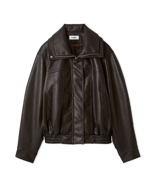ビッグスタンドカラーレザーブルゾン（ブルゾン）｜SNIDEL（スナイデル