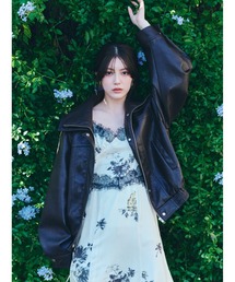 SNIDEL | ビッグスタンドカラーレザーブルゾン(ブルゾン)