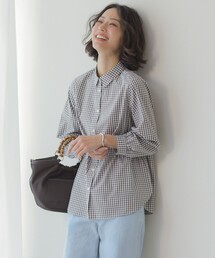 【WEB限定カラーあり】コンパクトエステネージュ シャーリング シャツ ブラウス