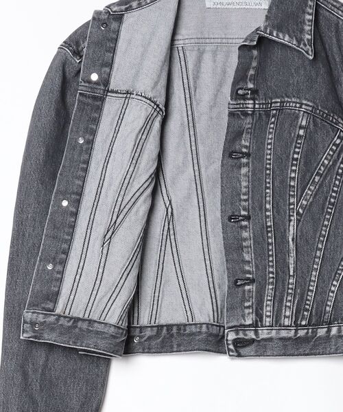 JOHN LAWRENCE SULLIVAN(ジョンローレンスサリバン)の「WASHED DENIM CORSET JACKET(テーラードジャケット・レディース・ブラック・SMALL)」の6枚目の写真