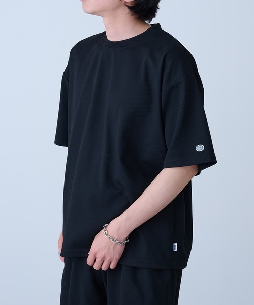 DISCUS（ディスカス）の「【DISCUS】吸汗速乾イージーセットアップ Tシャツ+パンツ2点セット　ワッフル生地 COOLMAX スポーツ/アウトドア/ワンマイルウェア 6273-8114 MNY（Tシャツ/カットソー・メンズ・ブルー/ブラック系1/ブラック・L/M/XL）」の19枚目の写真