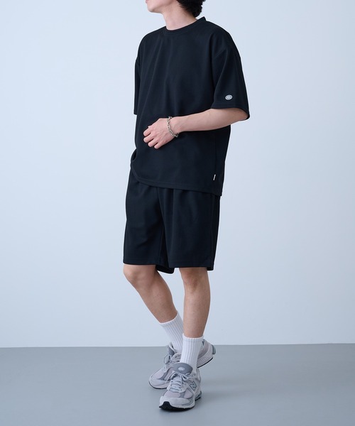 DISCUS（ディスカス）の「【DISCUS】吸汗速乾イージーセットアップ Tシャツ+パンツ2点セット　ワッフル生地 COOLMAX スポーツ/アウトドア/ワンマイルウェア 6273-8114 MNY（Tシャツ/カットソー・メンズ・ブルー/ブラック系1/ブラック・L/M/XL）」の17枚目の写真
