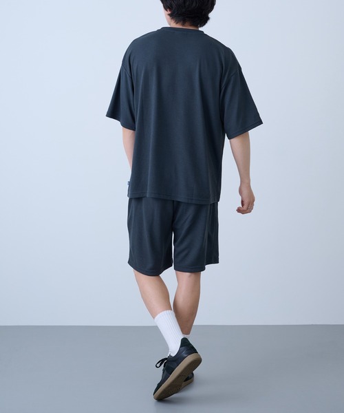 DISCUS（ディスカス）の「【DISCUS】吸汗速乾イージーセットアップ Tシャツ+パンツ2点セット　ワッフル生地 COOLMAX スポーツ/アウトドア/ワンマイルウェア 6273-8114 MNY（Tシャツ/カットソー・メンズ・ブルー/ブラック系1/ブラック・L/M/XL）」の13枚目の写真