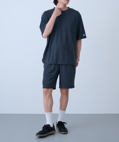 DISCUS（ディスカス）の「【DISCUS】吸汗速乾イージーセットアップ Tシャツ+パンツ2点セット　ワッフル生地 COOLMAX スポーツ/アウトドア/ワンマイルウェア 6273-8114 MNY（Tシャツ/カットソー・メンズ・ブルー/ブラック系1/ブラック・L/M/XL）」の6枚目の写真