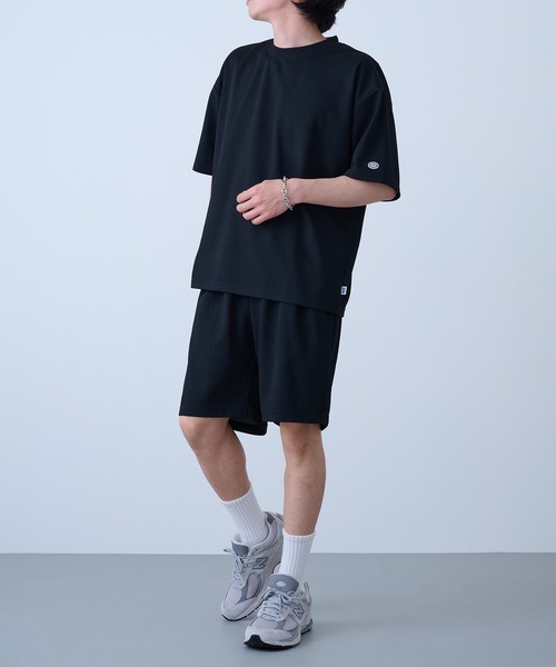 DISCUS（ディスカス）の「【DISCUS】吸汗速乾イージーセットアップ Tシャツ+パンツ2点セット　ワッフル生地 COOLMAX スポーツ/アウトドア/ワンマイルウェア 6273-8114 MNY（Tシャツ/カットソー・メンズ・ブルー/ブラック系1/ブラック・L/M/XL）」の15枚目の写真