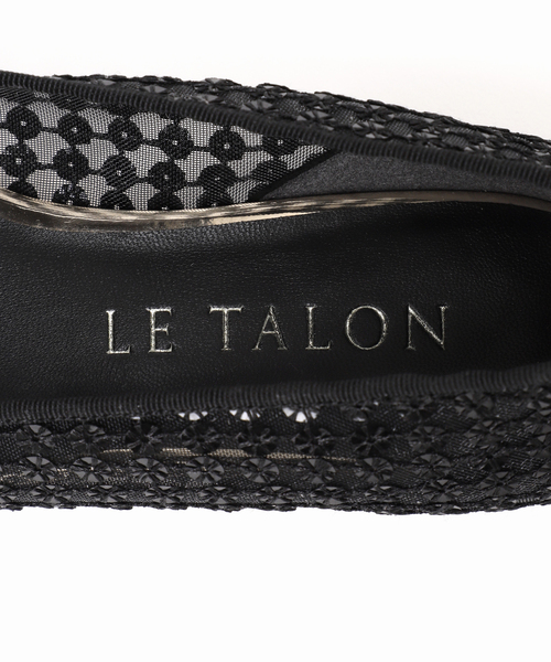 LE TALON(ルタロン)の「ポインテッドフラワースパンコールバレエ(バレエシューズ・レディース・ブラック×ブラック/アイボリー・22cm/22.5cm/23cm/23.5cm/24cm/24.5cm/25cm/25.5cm)」の7枚目の写真