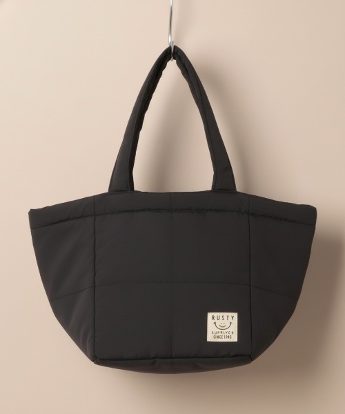 RUSTY(ラスティ)の「【RUSTY/ラスティー】中綿 キルティング トートBAG(トートバッグ・レディース・オレンジ/ブラック/ダークグリーン・FREE)」の1枚目の写真