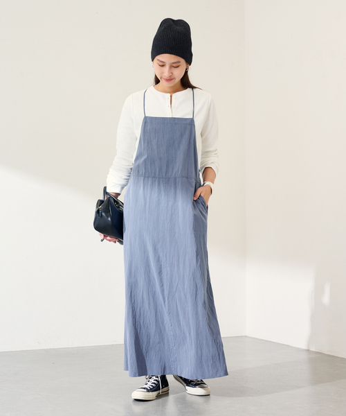 FRAMeWORK(フレームワーク)の「ヴィンテージライクキャミワンピース(ワンピース・レディース・ブラック/ブルー・36/38)」の9枚目の写真