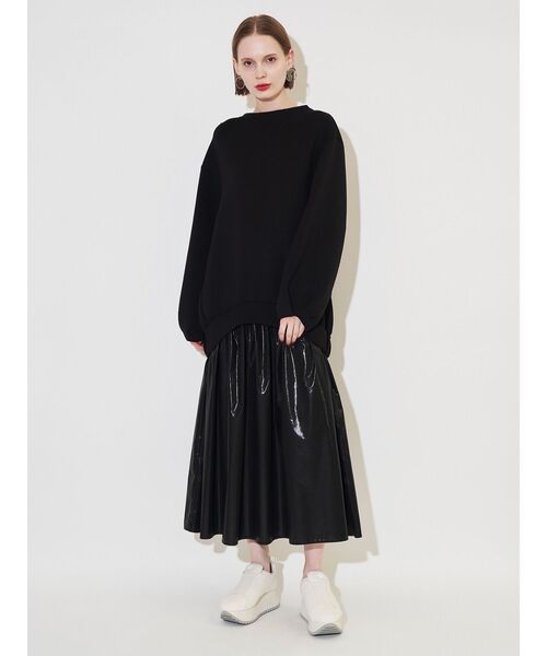 ELENDEEK（エレンディーク）の「フォルムドッキングワンピース（ワンピース・レディース・ブラック/グレー・01/02）」の2枚目の写真