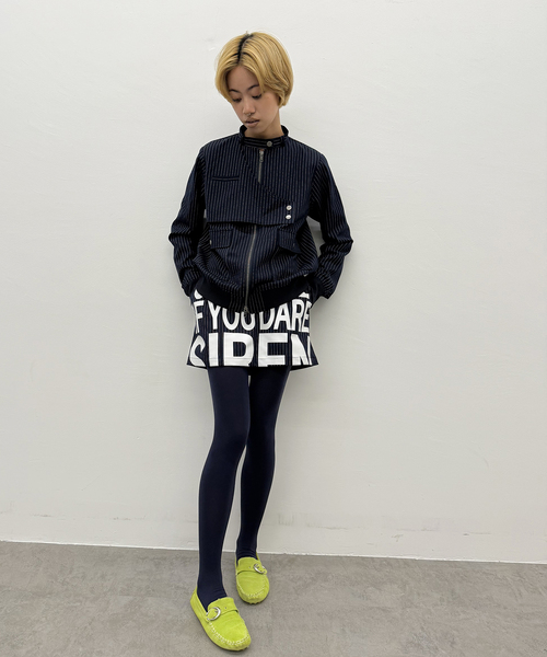 Oriens JOURNAL STANDARD（オリエンス ジャーナルスタンダード）の「《追加》ストライプバイカージャケット（その他アウター・レディース・グレー/ネイビー・FREE）」の16枚目の写真