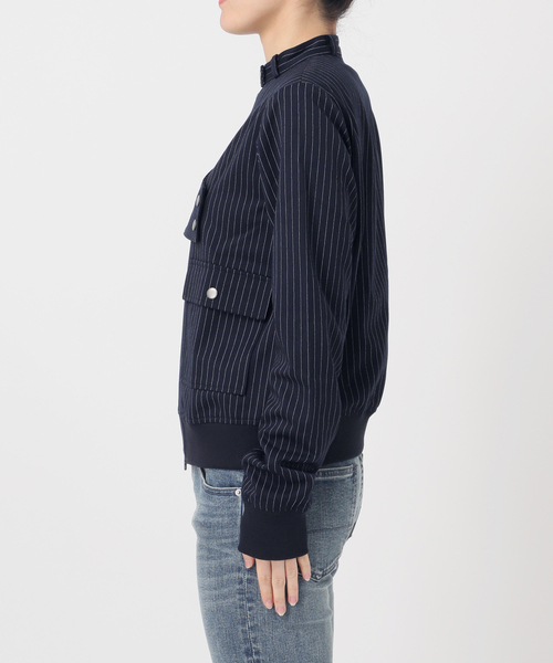 Oriens JOURNAL STANDARD（オリエンス ジャーナルスタンダード）の「《追加》ストライプバイカージャケット（その他アウター・レディース・グレー/ネイビー・FREE）」の19枚目の写真