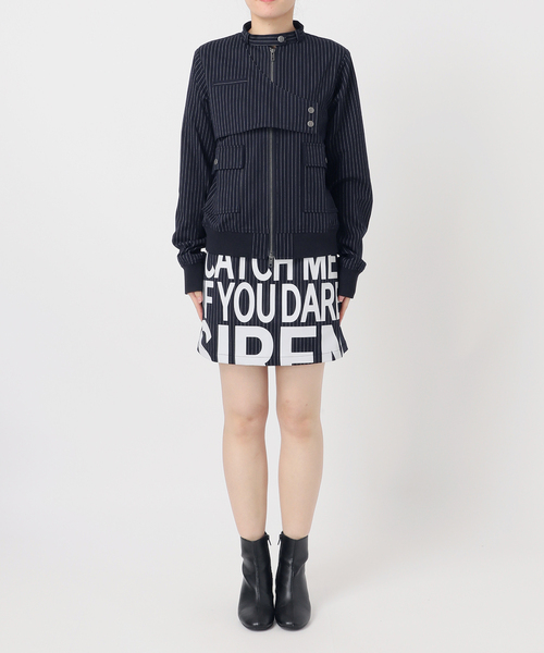 Oriens JOURNAL STANDARD（オリエンス ジャーナルスタンダード）の「《追加》ストライプバイカージャケット（その他アウター・レディース・グレー/ネイビー・FREE）」の3枚目の写真