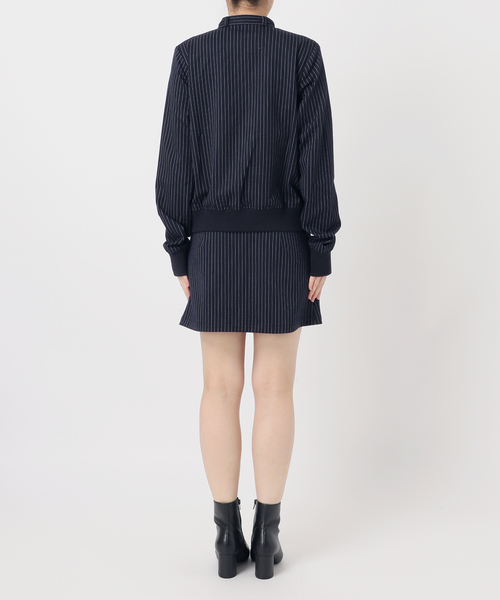 Oriens JOURNAL STANDARD（オリエンス ジャーナルスタンダード）の「《追加》ストライプバイカージャケット（その他アウター・レディース・グレー/ネイビー・FREE）」の4枚目の写真