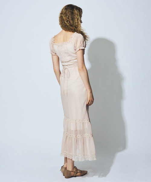 ME COUTURE(ミークチュール)の「2wayオフショルシフォンドレス(ワンピース・レディース・ライトブルー/アイボリー/ベージュ・1/0)」の16枚目の写真