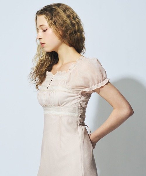 ME COUTURE(ミークチュール)の「2wayオフショルシフォンドレス(ワンピース・レディース・ライトブルー/アイボリー/ベージュ・1/0)」の22枚目の写真