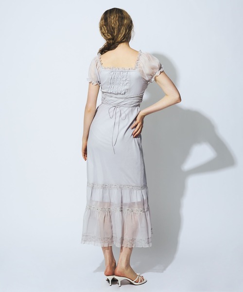 ME COUTURE(ミークチュール)の「2wayオフショルシフォンドレス(ワンピース・レディース・ライトブルー/アイボリー/ベージュ・1/0)」の13枚目の写真