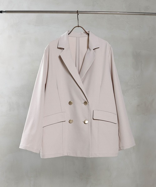 en CAnAF（エンカナフ）の「ダブルテーラードジャケット（テーラードジャケット・レディース・アイボリー/グレー/ネイビー・フリー）」の6枚目の写真