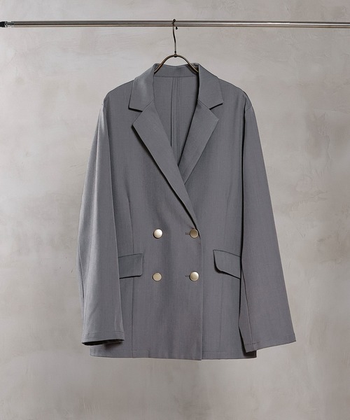 en CAnAF（エンカナフ）の「ダブルテーラードジャケット（テーラードジャケット・レディース・アイボリー/グレー/ネイビー・フリー）」の8枚目の写真
