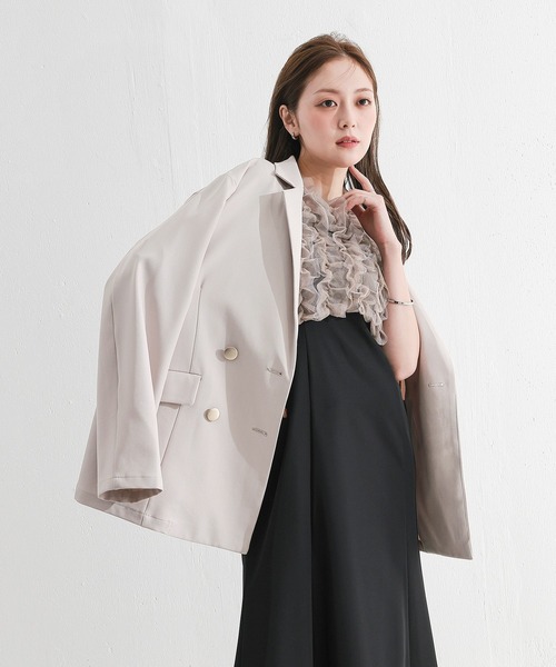 en CAnAF（エンカナフ）の「ダブルテーラードジャケット（テーラードジャケット・レディース・アイボリー/グレー/ネイビー・フリー）」の20枚目の写真