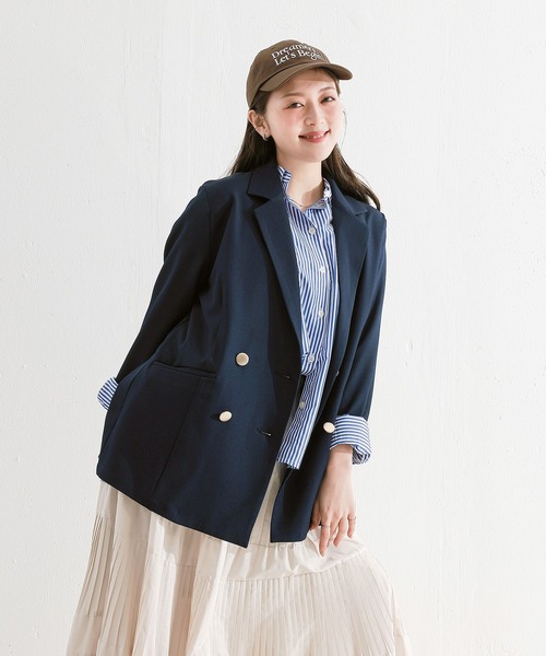 en CAnAF（エンカナフ）の「ダブルテーラードジャケット（テーラードジャケット・レディース・アイボリー/グレー/ネイビー・フリー）」の16枚目の写真