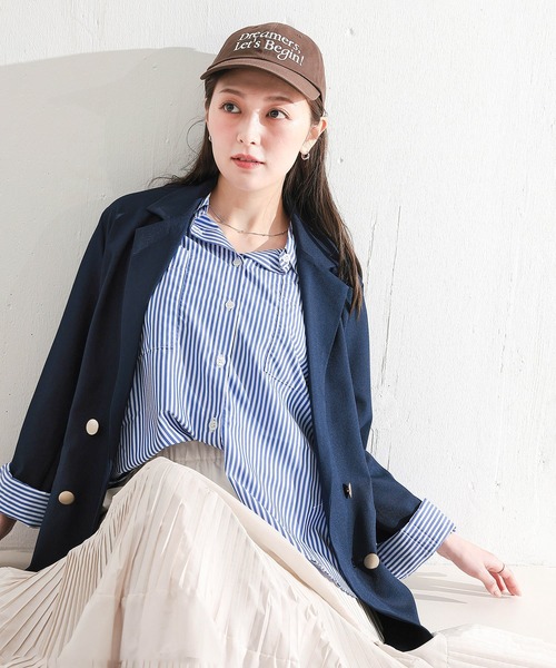 en CAnAF（エンカナフ）の「ダブルテーラードジャケット（テーラードジャケット・レディース・アイボリー/グレー/ネイビー・フリー）」の18枚目の写真