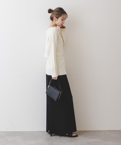 Noble(ノーブル)の「《追加》【洗える】コンフォートジャージーライクタイトスカート9(スカート・レディース・ホワイト/ブラック/ウッド・34/36/38/40)」の20枚目の写真