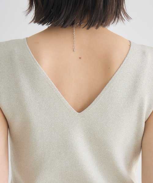 KATHARINE ROSS（キャサリンロス）の「【KATHARINE ROSS】2WAYラメニットタンク（タンクトップ・レディース・ブラック/ベージュ・FREE）」の18枚目の写真