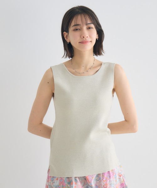 KATHARINE ROSS（キャサリンロス）の「【KATHARINE ROSS】2WAYラメニットタンク（タンクトップ・レディース・ブラック/ベージュ・FREE）」の12枚目の写真