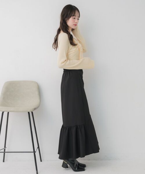 ems excite（エムズエキサイト）の「BIGリボンドッキングNT（ニット/セーター・レディース・ブラック/ナチュラル/ピンク・FREE）」の5枚目の写真