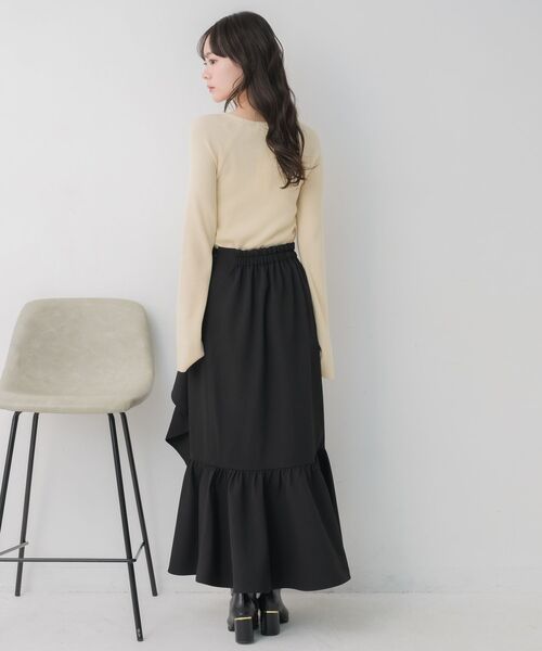 ems excite（エムズエキサイト）の「BIGリボンドッキングNT（ニット/セーター・レディース・ブラック/ナチュラル/ピンク・FREE）」の6枚目の写真