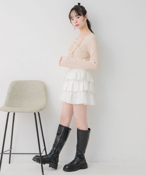 ems excite（エムズエキサイト）の「BIGリボンドッキングNT（ニット/セーター・レディース・ブラック/ナチュラル/ピンク・FREE）」の15枚目の写真