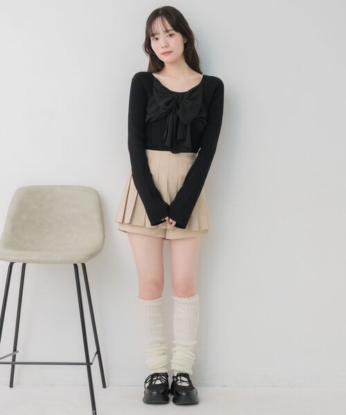 ems excite（エムズエキサイト）の「BIGリボンドッキングNT（ニット/セーター・レディース・ブラック/ナチュラル/ピンク・FREE）」の20枚目の写真