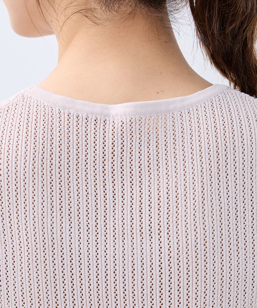 NARACAMICIE(ナラカミーチェ)の「【NARACAMICIE】透かし編みペプラムノースリプルオーバー(ニット/セーター・レディース・ブラウン/ブラック/ピンク/ブルー/ネイビー・M)」の10枚目の写真