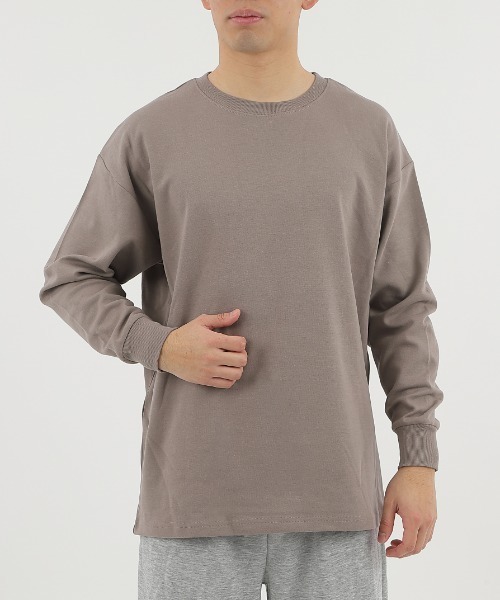 CLOTHY(クロシィ)の「【ふんわり柔らかな手触り】メンズダブルフェイスコットン100%無地ロンT(Tシャツ/カットソー・メンズ・モカ/ブラック/ネイビー/チャコールグレー/グレー/ホワイト/ブラウン・LARGE/MEDIUM)」の17枚目の写真