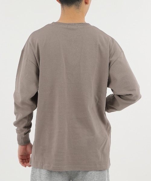 CLOTHY(クロシィ)の「【ふんわり柔らかな手触り】メンズダブルフェイスコットン100%無地ロンT(Tシャツ/カットソー・メンズ・モカ/ブラック/ネイビー/チャコールグレー/グレー/ホワイト/ブラウン・LARGE/MEDIUM)」の19枚目の写真