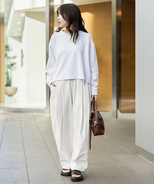 RONEL（ロネル）の「【RONEL】ボーダレス カーブワイドパンツ（その他パンツ・レディース・オフホワイト/ベージュ/ブラック・L/M/S）」の16枚目の写真