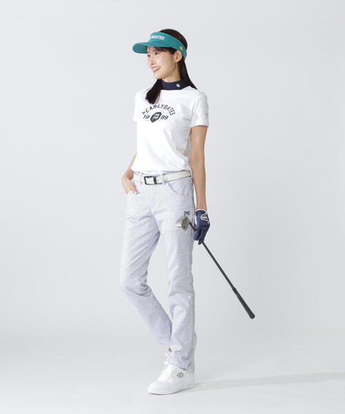 PEARLY GATES(パーリーゲイツ)の「【PEARLY GATES】80/1 36Gベアカノコ(Tシャツ/カットソー・レディース・ネイビー/ホワイト・MEDIUM/LARGE/SMALL)」の4枚目の写真