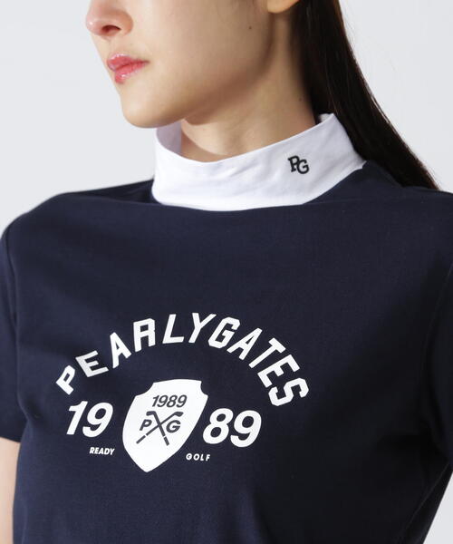 PEARLY GATES(パーリーゲイツ)の「【PEARLY GATES】80/1 36Gベアカノコ(Tシャツ/カットソー・レディース・ネイビー/ホワイト・MEDIUM/LARGE/SMALL)」の14枚目の写真