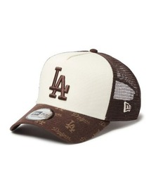 HLNA（エイチエルエヌエー）の「【NEW ERA】 9FORTY A-Frame Trucker 940 AFTR LOSDOD JACQUARD BRN ジャカード ロサンゼルス・ドジャース ブラウン（キャップ）」