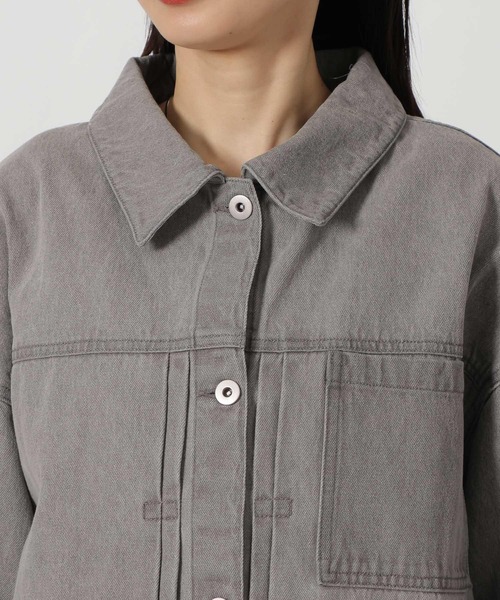 LAKOLE(ラコレ)の「カラーデニムブルゾン / 638619(デニムジャケット・レディース・グレー/インディゴブルー/ベージュ・FREE)」の6枚目の写真
