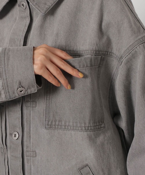 LAKOLE(ラコレ)の「カラーデニムブルゾン / 638619(デニムジャケット・レディース・グレー/インディゴブルー/ベージュ・FREE)」の10枚目の写真