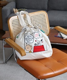 SNOOPY スヌーピー 巾着トートバッグ 刺繍