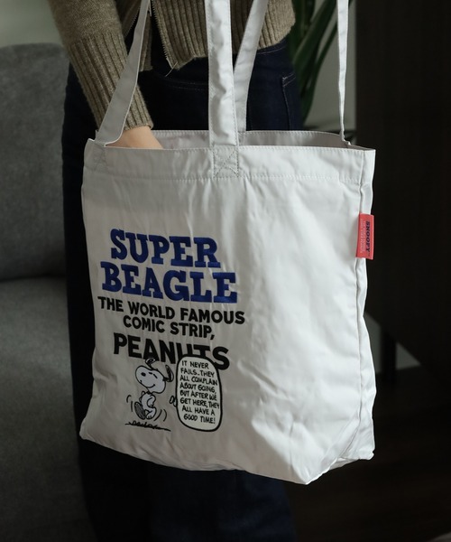 SNOOPY(スヌーピー)の「SNOOPY スヌーピー 巾着トートバッグ 刺繍(トートバッグ・レディース・キナリ/グレー・FREE)」の16枚目の写真