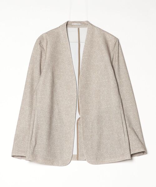 HIGH STREET（ハイストリート）の「ＨＩＧＨ　ＳＴＲＥＥＴ∴トリコットメッシュホップサックプリントノーカラーＪＫ（Tシャツ/カットソー・メンズ・ブラック/ライトグレー/ベージュ・M/L/LL）」の3枚目の写真