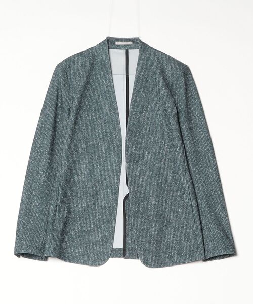 HIGH STREET（ハイストリート）の「ＨＩＧＨ　ＳＴＲＥＥＴ∴トリコットメッシュホップサックプリントノーカラーＪＫ（Tシャツ/カットソー・メンズ・ブラック/ライトグレー/ベージュ・M/L/LL）」の2枚目の写真