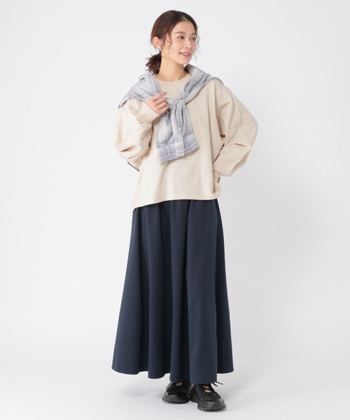 studio CLIP（スタディオクリップ）の「スラブ裏毛ドルマンカットソー（Tシャツ/カットソー・レディース・チャコール/ライトベージュ/オフホワイト・FREE）」の14枚目の写真