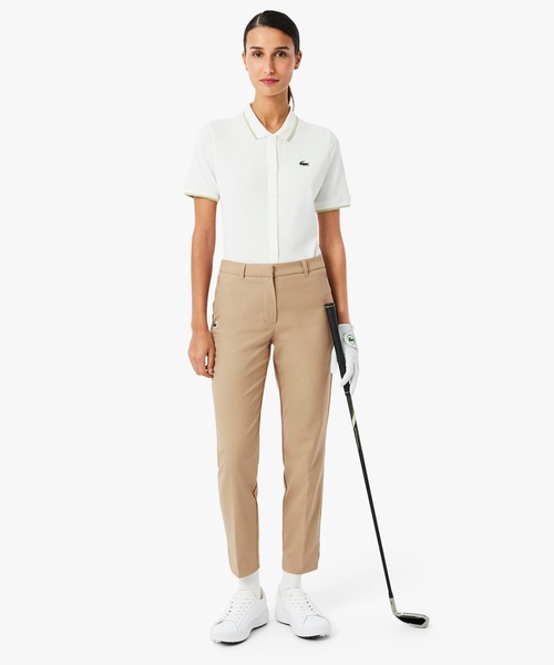 LACOSTE(ラコステ)の「UVカット 吸水速乾 ウルトラドライ スリムフィットストレッチゴルフパンツ(チノパンツ・レディース・ネイビー/ベージュ・38/36/34)」の4枚目の写真