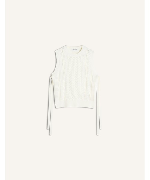 Maison Kitsune(メゾンキツネ)の「CABLE KNIT VEST(ベスト・レディース・アイボリー・M/S/L)」の6枚目の写真