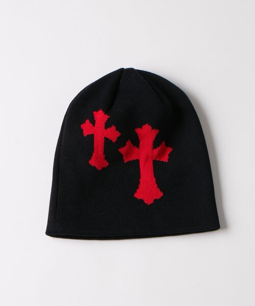 WHO'S WHO gallery（フーズフーギャラリー）の「クロスロゴビーニー（ニットキャップ/ビーニー・レディース・ブラック系その他/グレー/ブラック・FREE）」の2枚目の写真