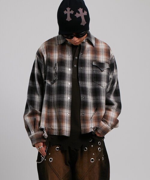 WHO'S WHO gallery（フーズフーギャラリー）の「クロスロゴビーニー（ニットキャップ/ビーニー・レディース・ブラック系その他/グレー/ブラック・FREE）」の4枚目の写真